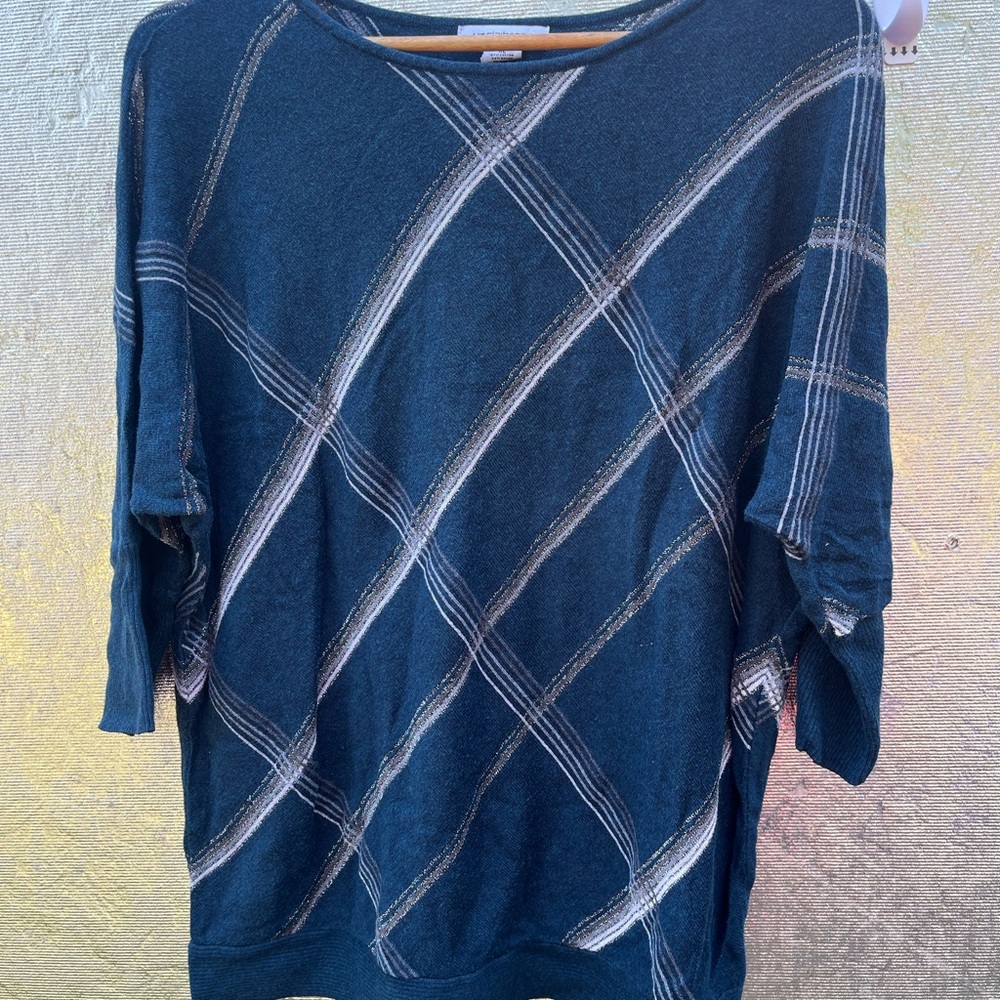 Liz Claiborne Blue Plaid Blouse
